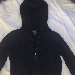 Abercrombie and Fitch dark blue Zip up wool sweater
